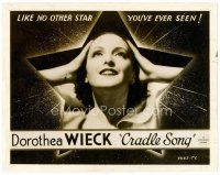 4h164 CRADLE SONG 8x10 still '33 sexy Dorothea Wieck, looks like a title card!