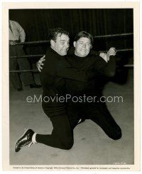 4h286 HERE COME THE CO-EDS 8.25x10 still '45 great c/u of crazed Lon Chaney Jr. in wrestling ring!