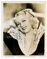 4h336 JOAN BLONDELL 8x10 still '30s great smiling portrait with hands behind her head!