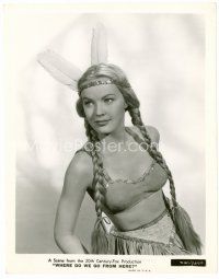 4h351 JUNE HAVER 8x10 still '45 waist-high portrait in sexiest Native American Indian costume!