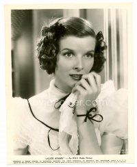 4h354 KATHARINE HEPBURN 8x10 still '35 close up with her hand at her face from Alice Adams!
