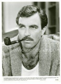 4h381 LASSITER 7x9.5 still '84 great close up of Tom Selleck with pipe in his mouth from Lassiter!