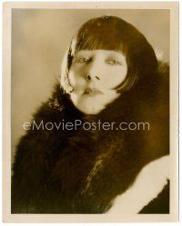 4h415 MAE BUSCH deluxe 8x10 still '20s glamorous close up of the pretty MGM actress wearing fur!