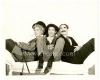 4h437 MARX BROTHERS 8x10 still '40s great portrait of Groucho, Chico & Harpo on couch!