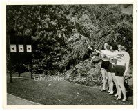 4h563 RKO PISTOL TEAM 8x10 still '30s Joan Davis, Toby Wing & third girl at outdoor gun range!