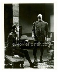 4h697 TOWER OF LONDON 8x10 still '39 creepy bald Boris Karloff hands key to Basil Rathbone!