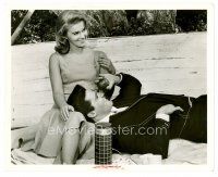 4h733 VIVA LAS VEGAS candid 8x10 still '64 Elvis Presley lounges with sexy Ann-Margret at lunch!