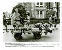 4h743 WALL candid 8x10 still '82 Pink Floyd, cool image of director Alan Parker on camera cart!