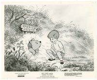 4h768 WINNIE THE POOH & THE HONEY TREE 8x10 still '66 Christopher Robin, Pooh stuck in rabbit hole