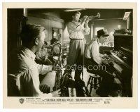 4h783 YOUNG MAN WITH A HORN 8x10 still R57 jazz man Kirk Douglas plays trumpet with band!