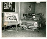 4h132 CARRY ON CABBY English 8x9.75 still '63 promo showing car used in film in theater lobby!