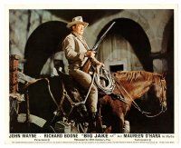 4h011 BIG JAKE color English FOH LC '71 best c/u of big John Wayne on horseback with shotgun!