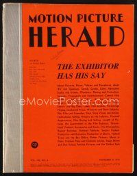 4j046 MOTION PICTURE HERALD exhibitor magazine November 8, 1941 great Hirschfeld Suspicion ad!