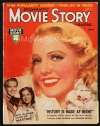 4j094 MOVIE STORY magazine March 1937 art of beautiful Jean Arthur + MacDonald & Eddy in Maytime!