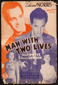 4j281 MAN WITH TWO LIVES pressbook '42 killer's soul reincarnates in body of man who is revived!