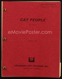 4j190 CAT PEOPLE final draft script January 15, 1981, screenplay by Alan Ormsby!