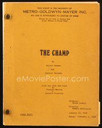 4j191 CHAMP final draft script February 1, 1978, screenplay by Walter Newman & Spencer Eastman!