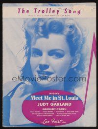 4j142 MEET ME IN ST. LOUIS sheet music '44 Judy Garland, classic musical, The Trolley Song!