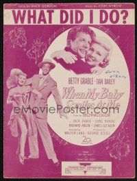 4j162 WHEN MY BABY SMILES AT ME sheet music '48 Betty Grable & Dan Dailey, What Did I Do?!