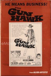 4j259 GUN HAWK pressbook '63 cool art of cowboy Rory Calhoun pointing gun!