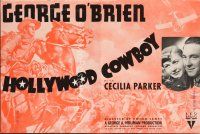 4j263 HOLLYWOOD COWBOY pressbook '37 wonderful artwork of cowboy George O'Brien on horse!