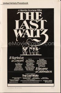 4j273 LAST WALTZ pressbook '78 Scorsese, it started as a rock concert & became a celebration!