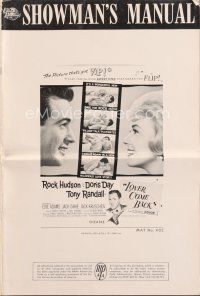 4j278 LOVER COME BACK pressbook '62 Rock Hudson, Doris Day, Tony Randall, Edie Adams!