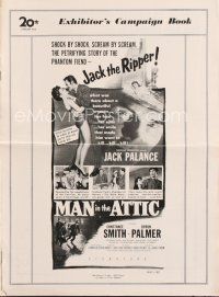 4j279 MAN IN THE ATTIC pressbook '53 Jack Palance in the petrifying story of Jack the Ripper!
