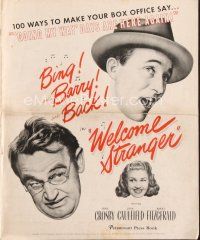 4j333 WELCOME STRANGER pressbook '47 Bing Crosby, Joan Caulfield & Barry Fitzgerald!
