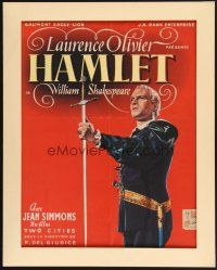 4k033 HAMLET Belgian '49 Laurence Olivier in William Shakespeare classic, Best Picture winner!
