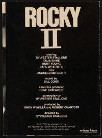 4k110 ROCKY II promo brochure '79 Sylvester Stallone & Talia Shire, boxing sequel!