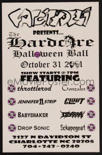 4k055 HARDCORE HALLOWEEN BALL music concert special 11x17 '01 Babyshaker, Throttlerod, rock!
