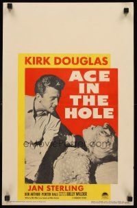 4k123 ACE IN THE HOLE WC '51 Billy Wilder classic, close up of Kirk Douglas choking Jan Sterling!