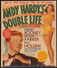 4k133 ANDY HARDY'S DOUBLE LIFE WC '42 Mickey Rooney, sexiest full-length art of Esther Williams!