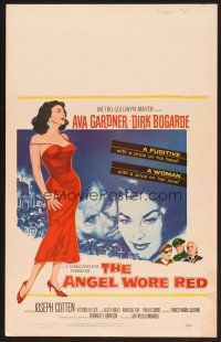 4k134 ANGEL WORE RED WC '60 sexy full-length Ava Gardner, Dirk Bogarde has a price on his head!