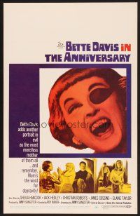 4k136 ANNIVERSARY WC '67 Bette Davis with funky eyepatch in another portrait in evil!