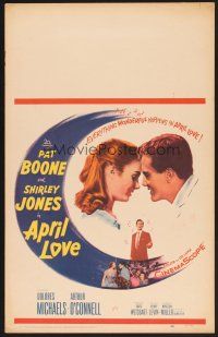 4k139 APRIL LOVE WC '57 full-length romantic close up of Pat Boone & sexy Shirley Jones!