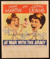 4k143 AT WAR WITH THE ARMY WC '51 wacky artwork of Dean Martin & Jerry Lewis in uniform!