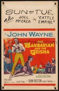 4k149 BARBARIAN & THE GEISHA WC '58 John Huston, art of John Wayne with torch & Eiko Ando!