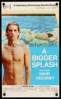 4k169 BIGGER SPLASH WC '74 barechested David Hockney by pool, classic gay documentary!