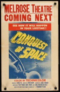 4k206 CONQUEST OF SPACE WC '55 George Pal sci-fi, see how it will happen in your lifetime!