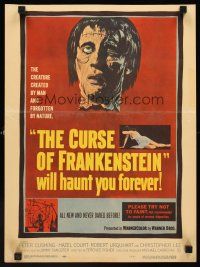 4k216 CURSE OF FRANKENSTEIN WC '57 Peter Cushing, cool close up monster artwork!