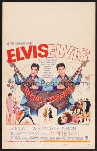 4k239 DOUBLE TROUBLE WC '67 cool mirror image of rockin' Elvis Presley playing guitar!
