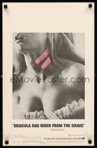 4k240 DRACULA HAS RISEN FROM THE GRAVE WC '69 Hammer, cool image of sexy girl w/bandaids on neck!