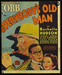 4k255 EVERYBODY'S OLD MAN WC '36 art of Irvin S. Cobb lighting cigar + pretty Rochelle Hudson!
