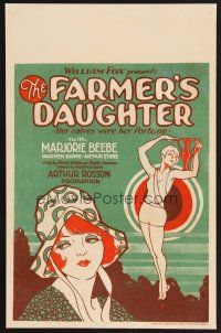 4k264 FARMER'S DAUGHTER WC '28 art of pretty Marjorie Beebe, whose calves were her fortune!