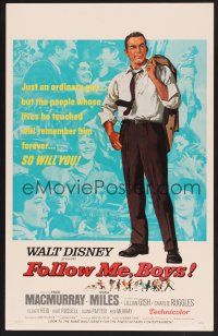 4k271 FOLLOW ME BOYS WC '66 Fred MacMurray leads Boy Scouts, young Kurt Russell, Walt Disney!