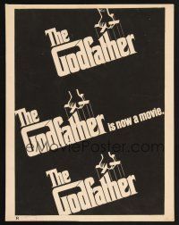 4k054 GODFATHER 12x15 special poster '72 window card-like poster, similar to the three-sheet!