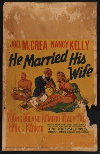 4k296 HE MARRIED HIS WIFE WC '39 great art of Joel McCrea trying to keep ex-wife from new suitor!