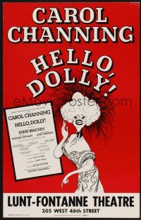4k299 HELLO DOLLY Broadway stage play WC '78 great art of Carol Channing by Al Hirschfeld!